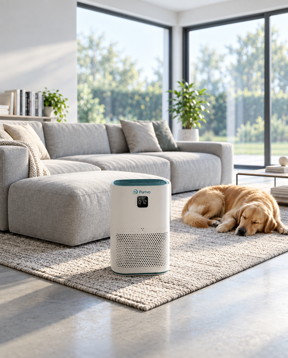 Purivo dans un grand salon