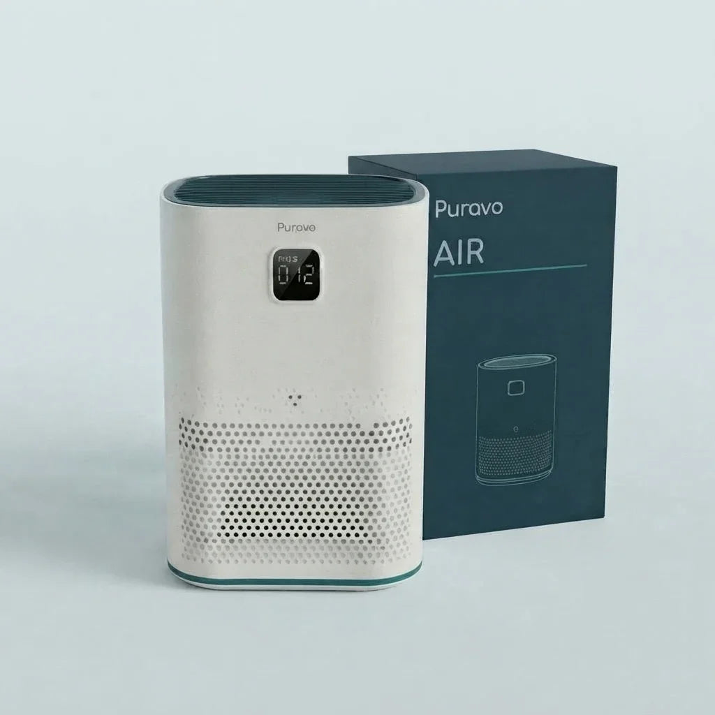 Purificateur d’air Purivo.fr sur fond clair